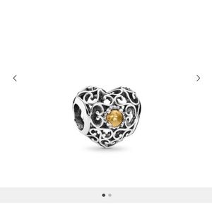 Pandora Jewelry - 💛November Signature Heart Charm Pandora Jewelry - 💛November Signature Heart Charm